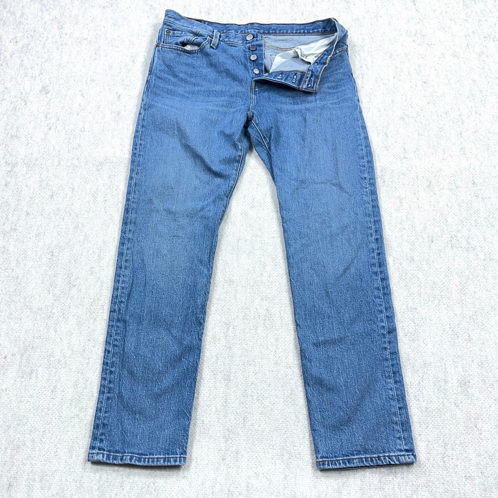 Levis 501 CTJeans Men 29x34 Straight Leg Reg Fit‎ Med Wash Button Fly